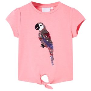 T-shirt de criança rosa fluorescente 128