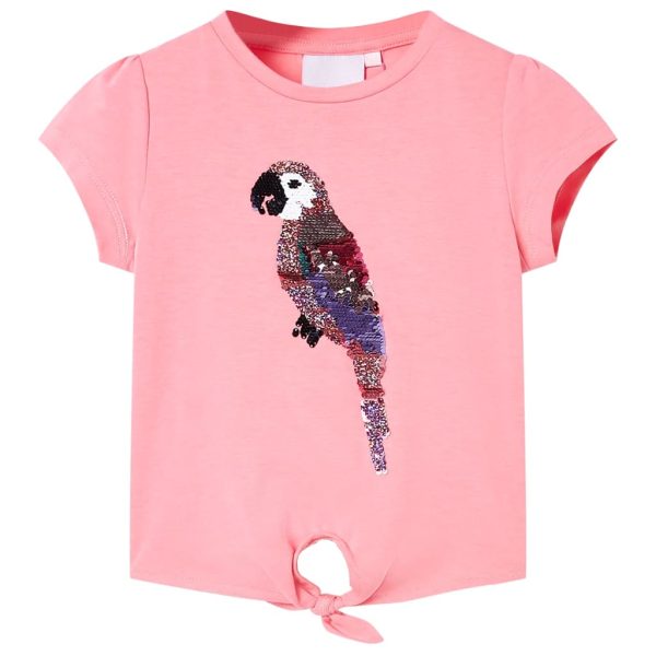 T-shirt de criança rosa fluorescente 128