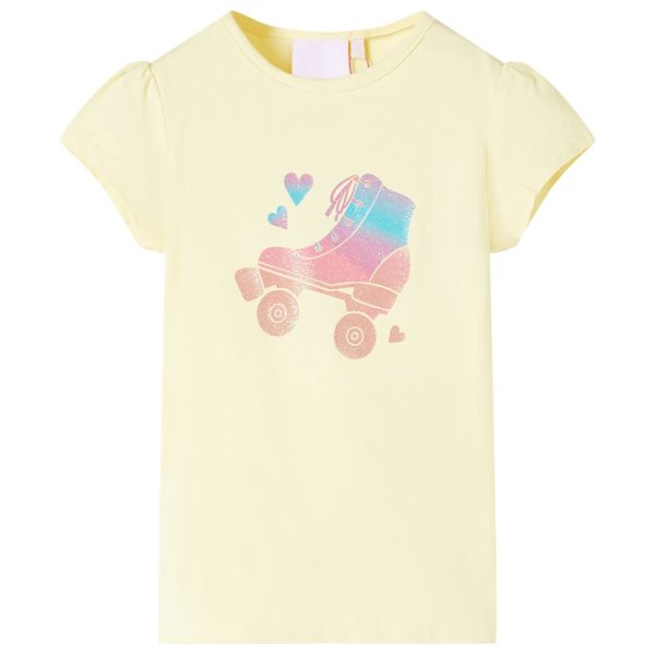 T-shirt de criança amarelo-suave 116