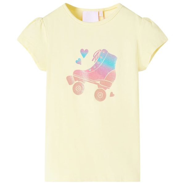 T-shirt de criança amarelo-suave 140