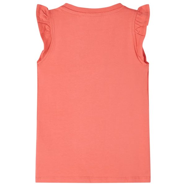 T-shirt para criança manga com folhos cor coral 92 - Image 2