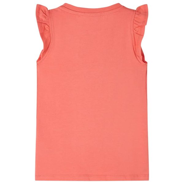 T-shirt para criança manga com folhos cor coral 140 - Image 2