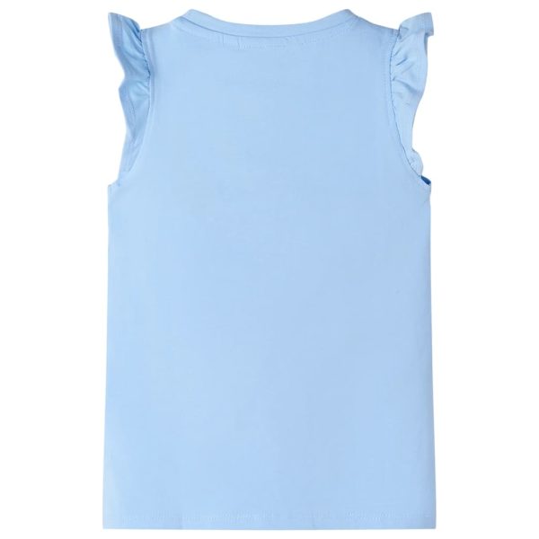 T-shirt para criança manga com folhos azul-claro 104 - Image 2