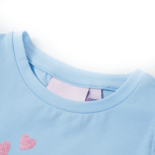 T-shirt para criança manga com folhos azul-claro 104 - Image 3