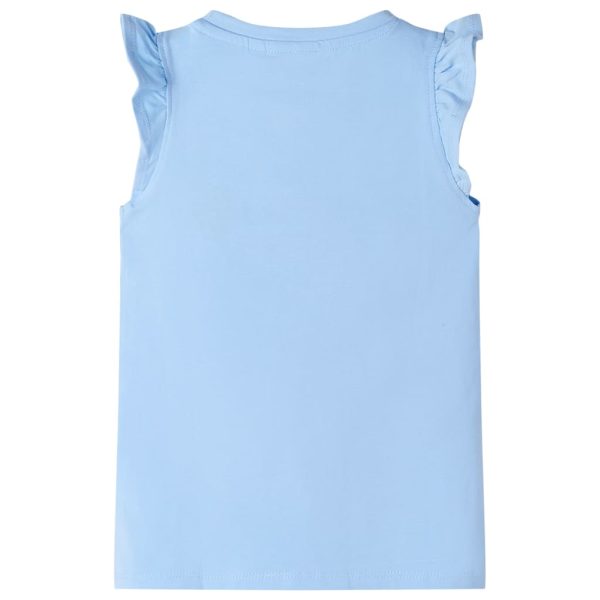 T-shirt para criança manga com folhos azul-claro 128 - Image 2