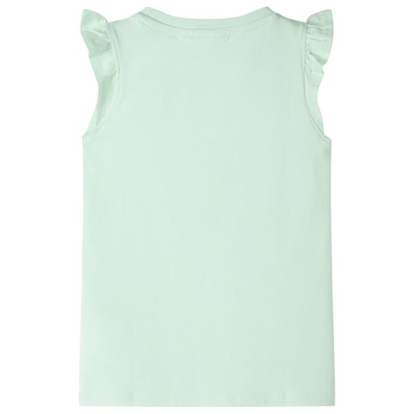 T-shirt para criança manga com folhos verde-suave 92 - Image 2