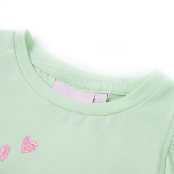 T-shirt para criança manga com folhos verde-suave 92 - Image 3