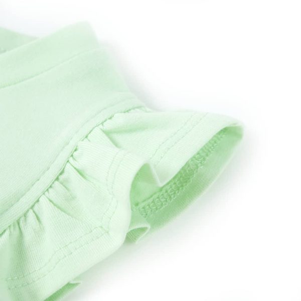 T-shirt para criança manga com folhos verde-suave 128 - Image 5