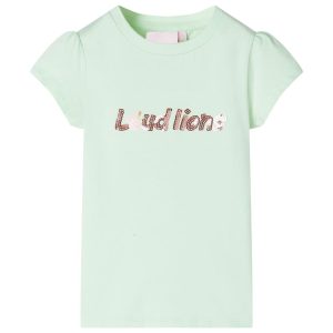 T-shirt de manga curta para criança verde-suave 92