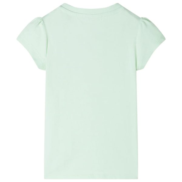 T-shirt de manga curta para criança verde-suave 92 - Image 2