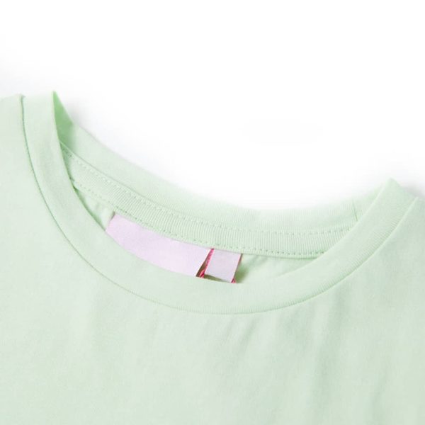 T-shirt de manga curta para criança verde-suave 92 - Image 3