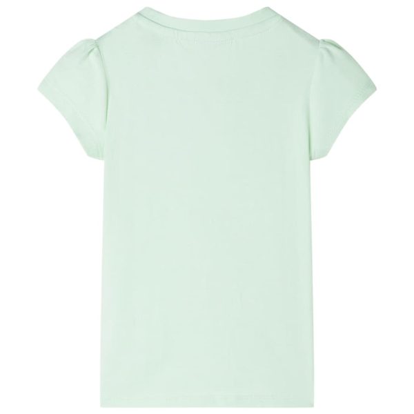 T-shirt de manga curta para criança verde-suave 104 - Image 2