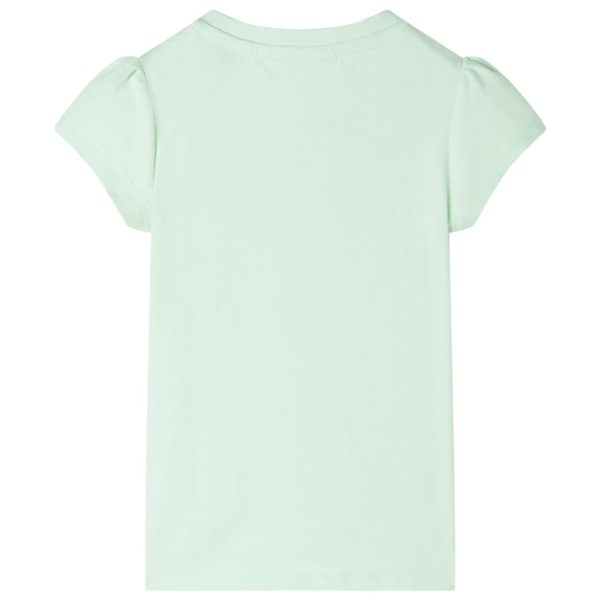 T-shirt de manga curta para criança verde-suave 116 - Image 2