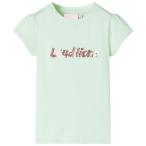 T-shirt de manga curta para criança verde-suave 128
