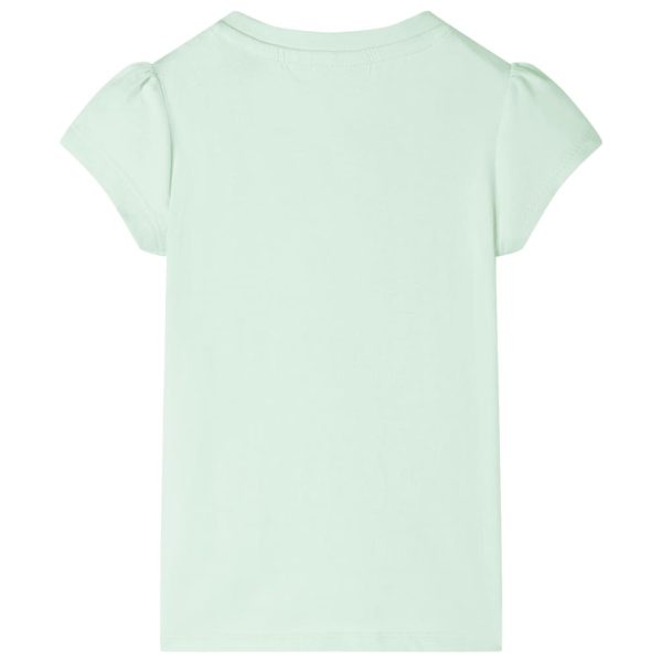 T-shirt de manga curta para criança verde-suave 128 - Image 2
