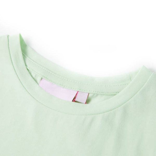 T-shirt de manga curta para criança verde-suave 128 - Image 3