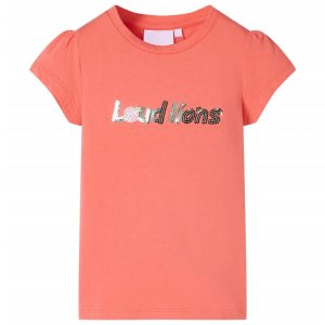 T-shirt de manga curta para criança cor coral 104