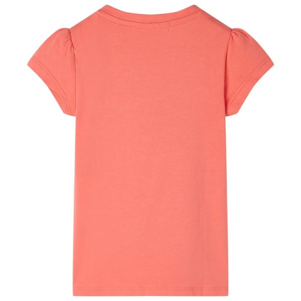 T-shirt de manga curta para criança cor coral 128 - Image 2