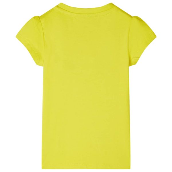 T-shirt de manga curta para criança amarelo-brilhante 92 - Image 2