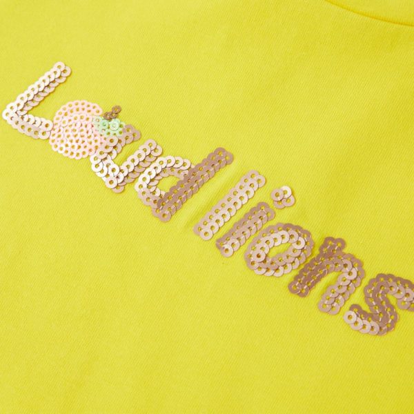 T-shirt de manga curta para criança amarelo-brilhante 92 - Image 4