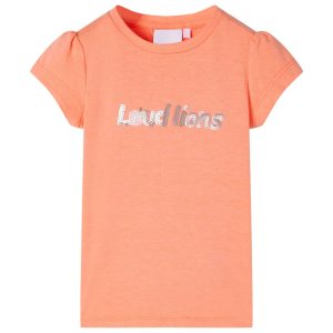 T-shirt de manga curta para criança laranja-néon 92