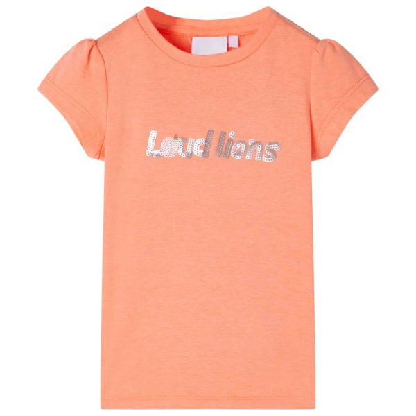T-shirt de manga curta para criança laranja-néon 92