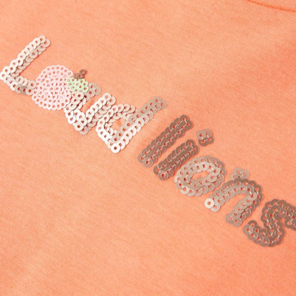 T-shirt de manga curta para criança laranja-néon 92 - Image 4