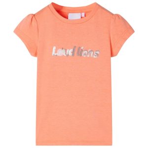 T-shirt de manga curta para criança laranja-néon 104