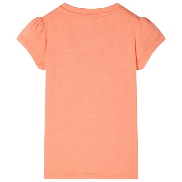 T-shirt de manga curta para criança laranja-néon 104 - Image 2
