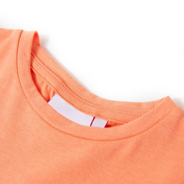 T-shirt de manga curta para criança laranja-néon 104 - Image 3
