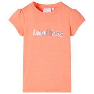 T-shirt de manga curta para criança laranja-néon 116