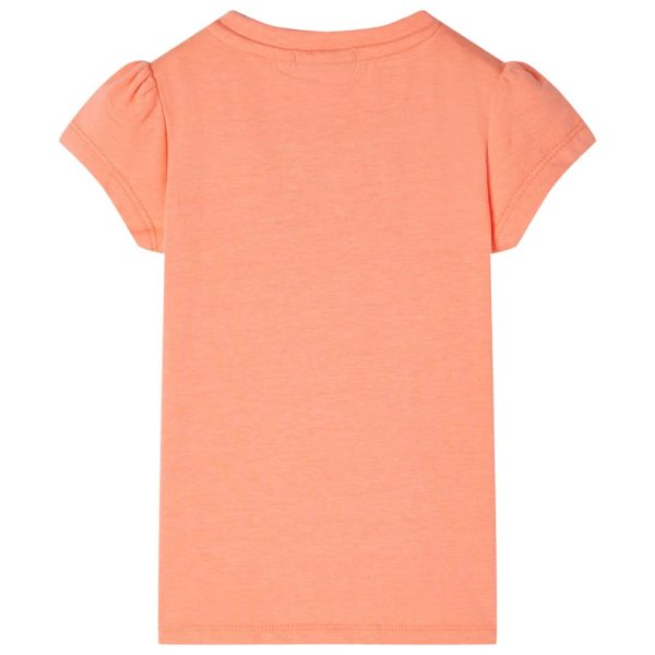 T-shirt de manga curta para criança laranja-néon 116 - Image 2