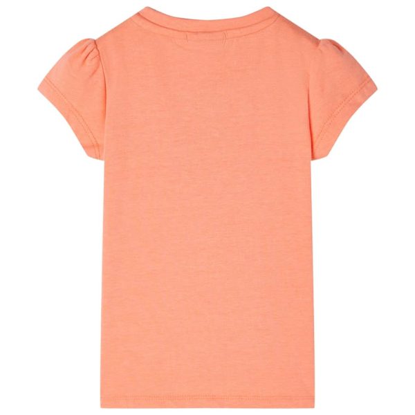 T-shirt de manga curta para criança laranja-néon 128 - Image 2