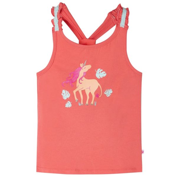 T-shirt de alças para criança coral 140