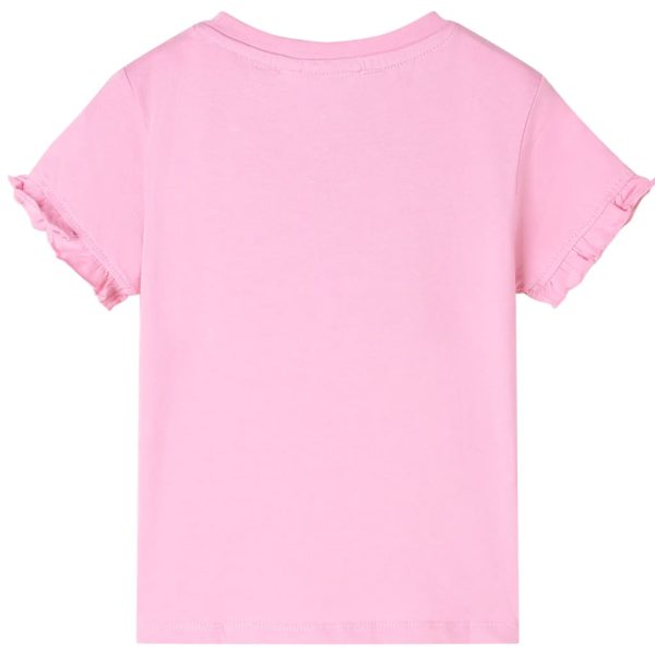 T-shirt manga curta para criança rosa-choque 104 - Image 2