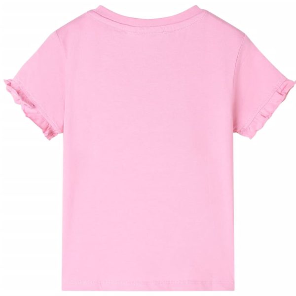 T-shirt manga curta para criança rosa-choque 128 - Image 2