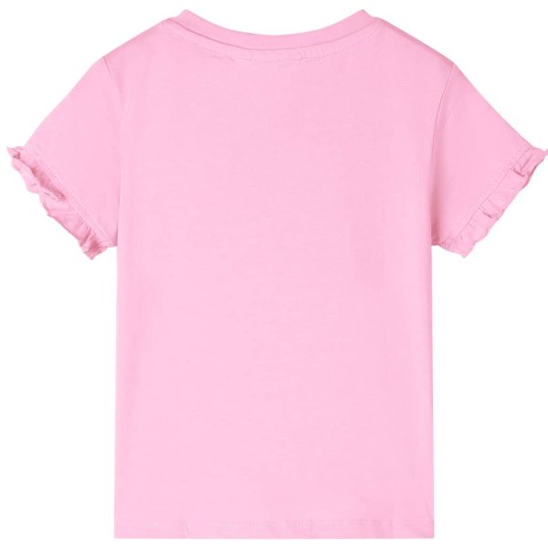 T-shirt manga curta para criança rosa-choque 140 - Image 2