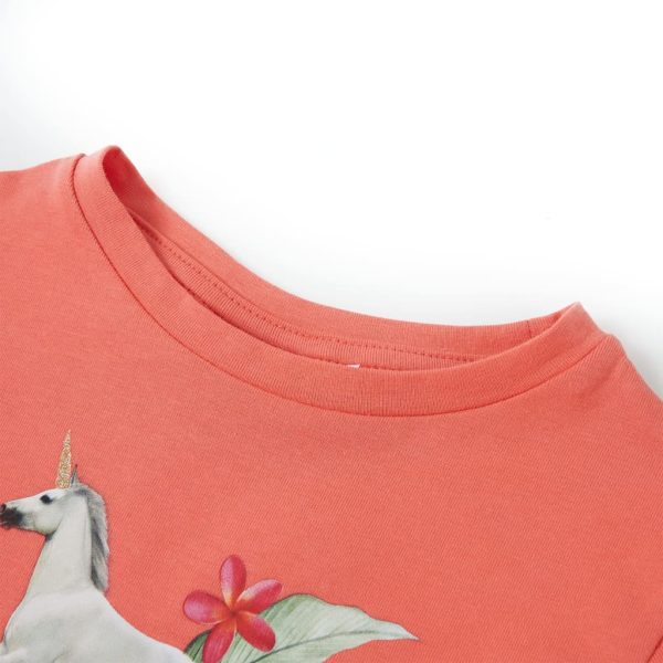 T-shirt manga curta para criança cor coral 104 - Image 3