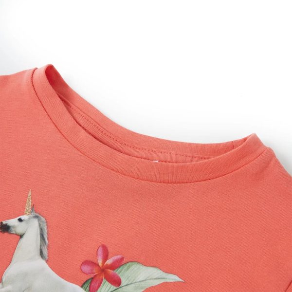 T-shirt manga curta para criança cor coral 116 - Image 3
