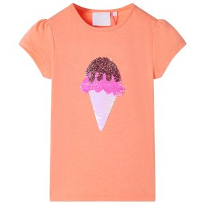T-shirt para criança laranja-néon 116