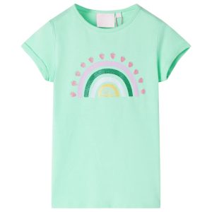 T-shirt infantil verde brilhante 128