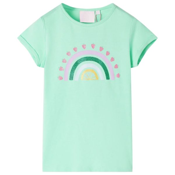 T-shirt infantil verde brilhante 128