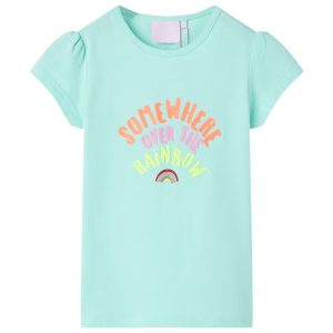 T-shirt de criança ciano-claro 128