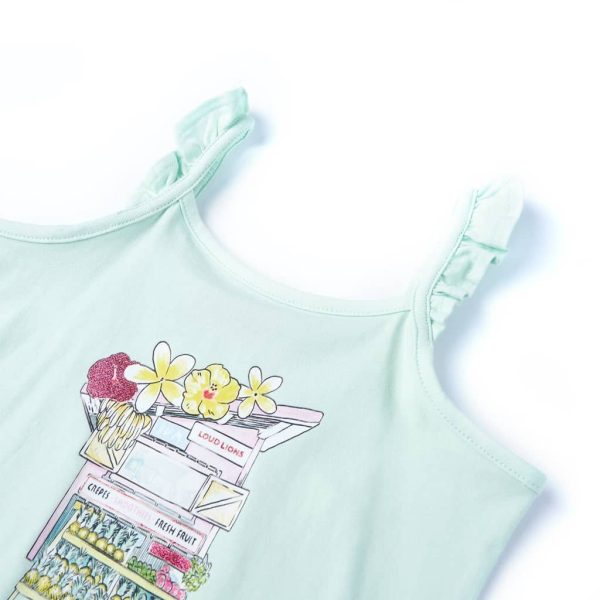 T-shirt de alças para criança menta-claro 128 - Image 3