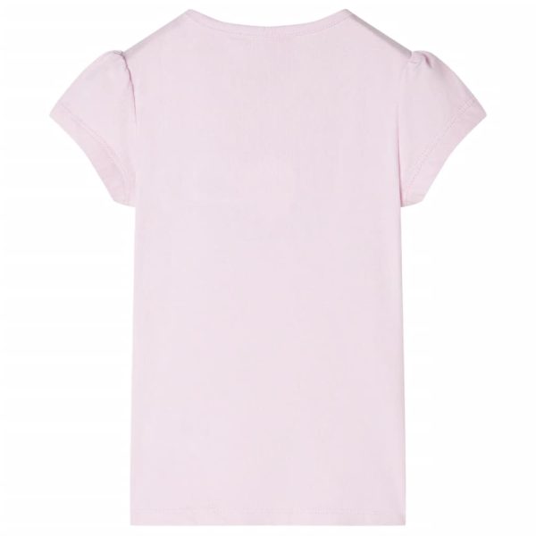 T-shirt de manga curta para criança rosa-suave 140 - Image 2
