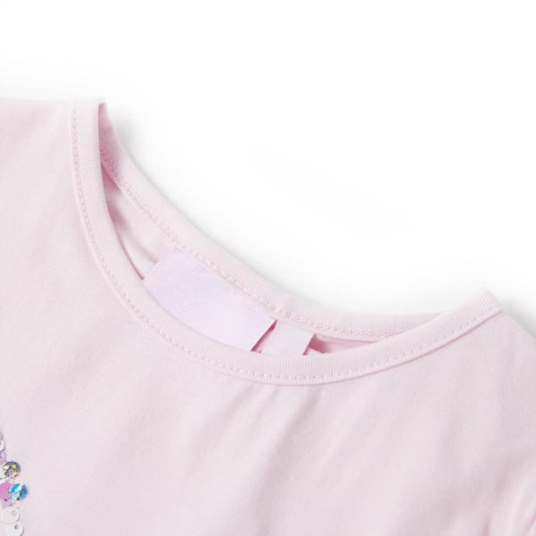 T-shirt de manga curta para criança rosa-suave 140 - Image 3