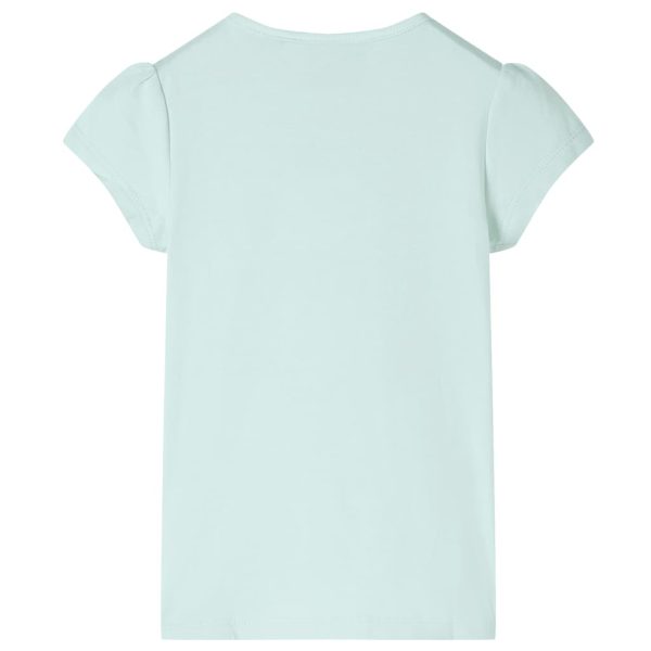 T-shirt de manga curta para criança menta-claro 92 - Image 2