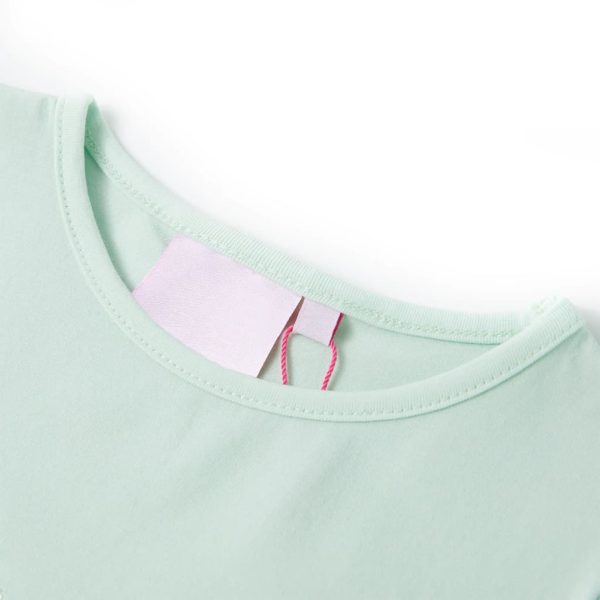 T-shirt de manga curta para criança menta-claro 92 - Image 3