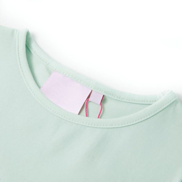T-shirt de manga curta para criança menta-claro 128 - Image 3