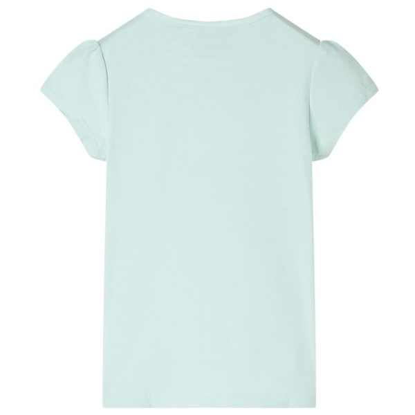 T-shirt de manga curta para criança menta-claro 140 - Image 2